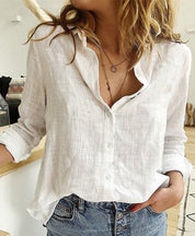 Vardi Dante Chloë Casual Blouse – Luchtige Damesblouse met Knoopsluiting en Halflange Mouwen