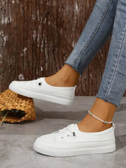 Casual dames veterschoenen – platte sneakers met ronde neus en comfortabele zool