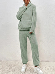 Lana teddy huispak dames – ultra-comfortabele winterset met hoodie