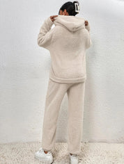 Lana teddy huispak dames – ultra-comfortabele winterset met hoodie