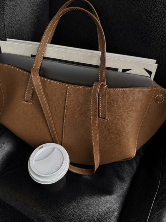 Dames Vintage Tote Bag – Luxe Leren Schoudertas met Ruim Interieur