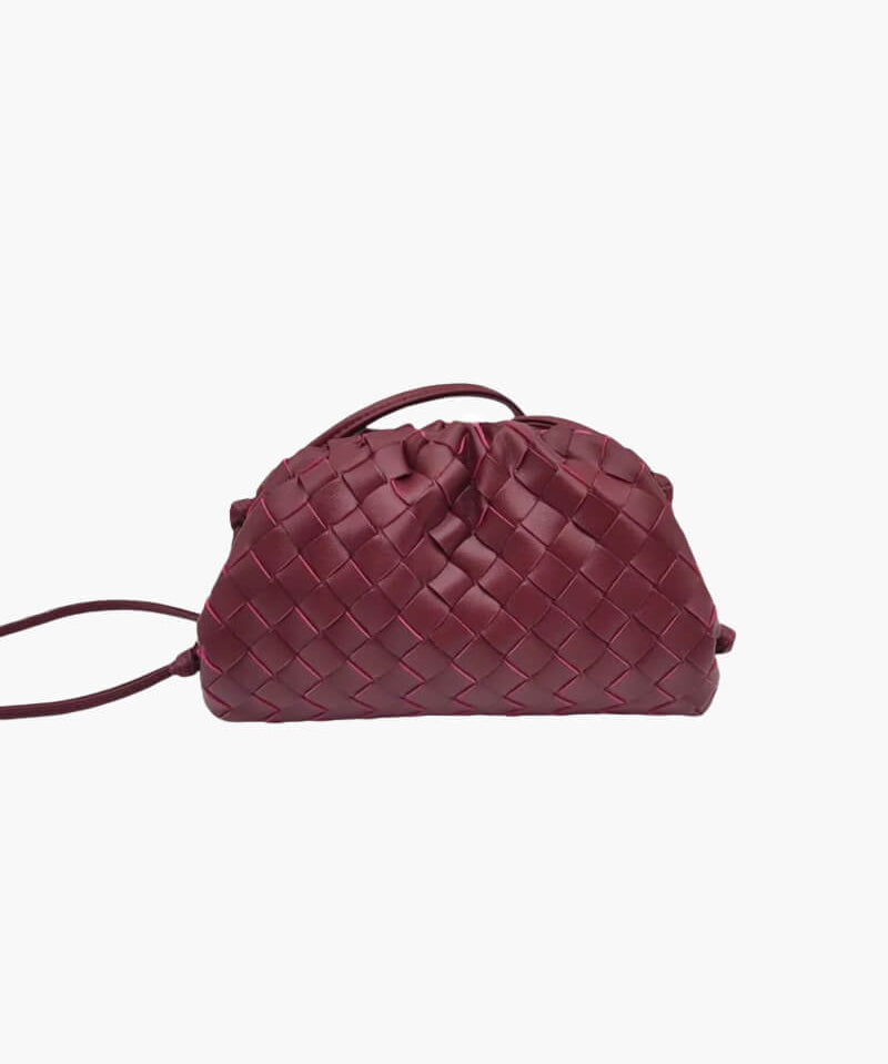 Gevlochten dames pouch bag – elegant tasje met trekkoord & schouderband