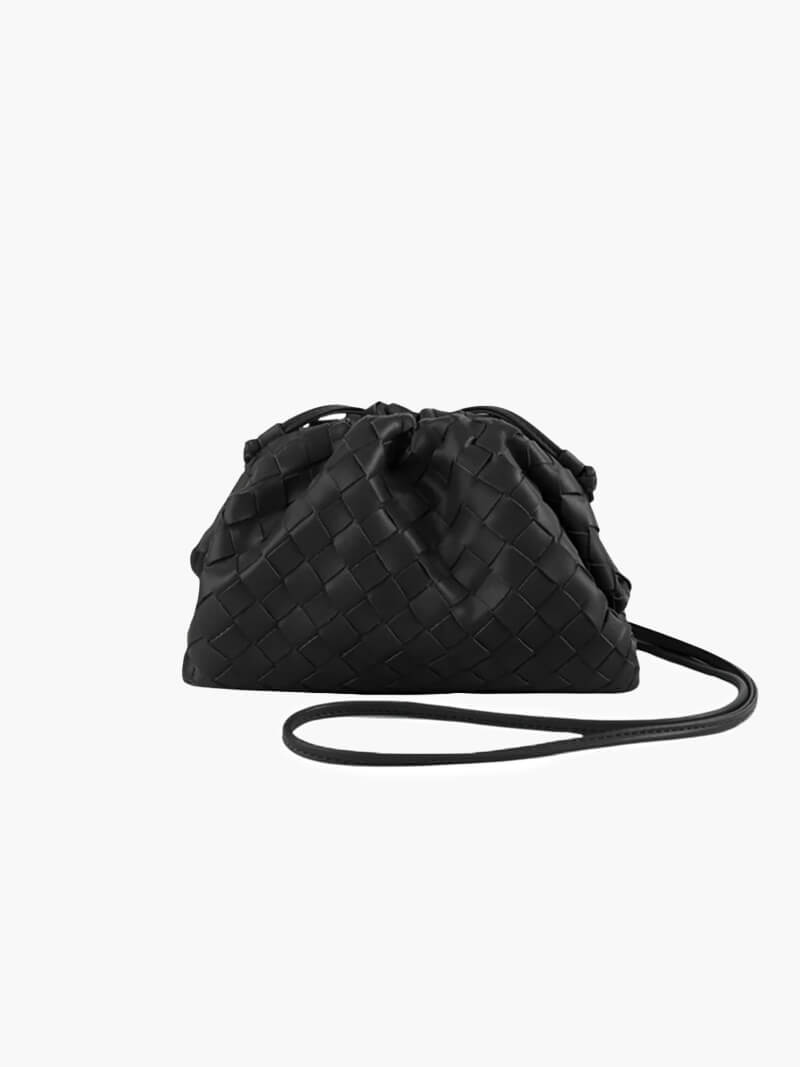 Pouch Bag – Gevlochten Design met Trekkoordsluiting voor Avonden en Events