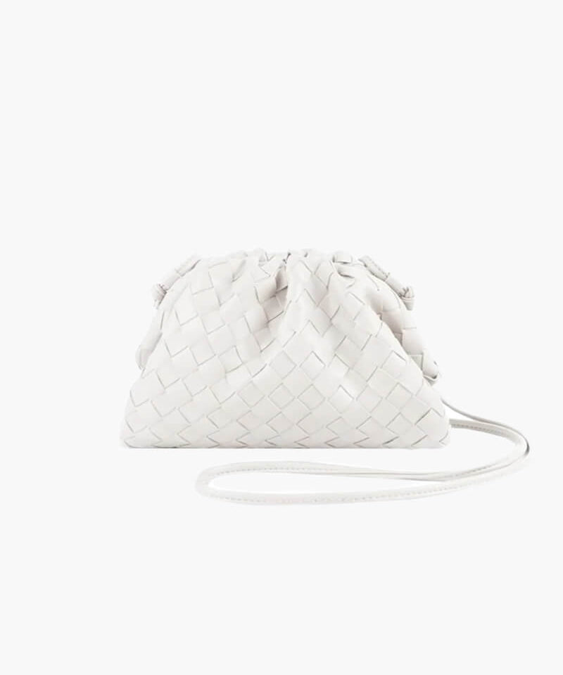 Pouch Bag – Gevlochten Design met Trekkoordsluiting voor Avonden en Events