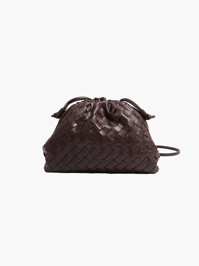 Pouch Bag – Gevlochten Design met Trekkoordsluiting voor Avonden en Events