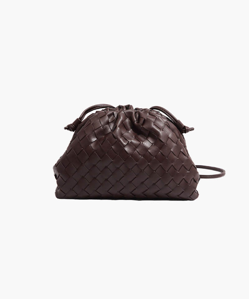 Pouch Bag – Gevlochten Design met Trekkoordsluiting voor Avonden en Events