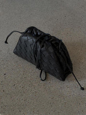 Pouch Bag – Gevlochten Design met Trekkoordsluiting voor Avonden en Events