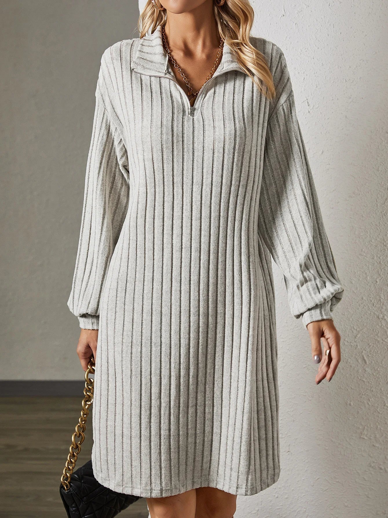 Gebreide Elegante Trui Jurk voor Vrouwen – Tijdloos, Luxe & Stijlvol