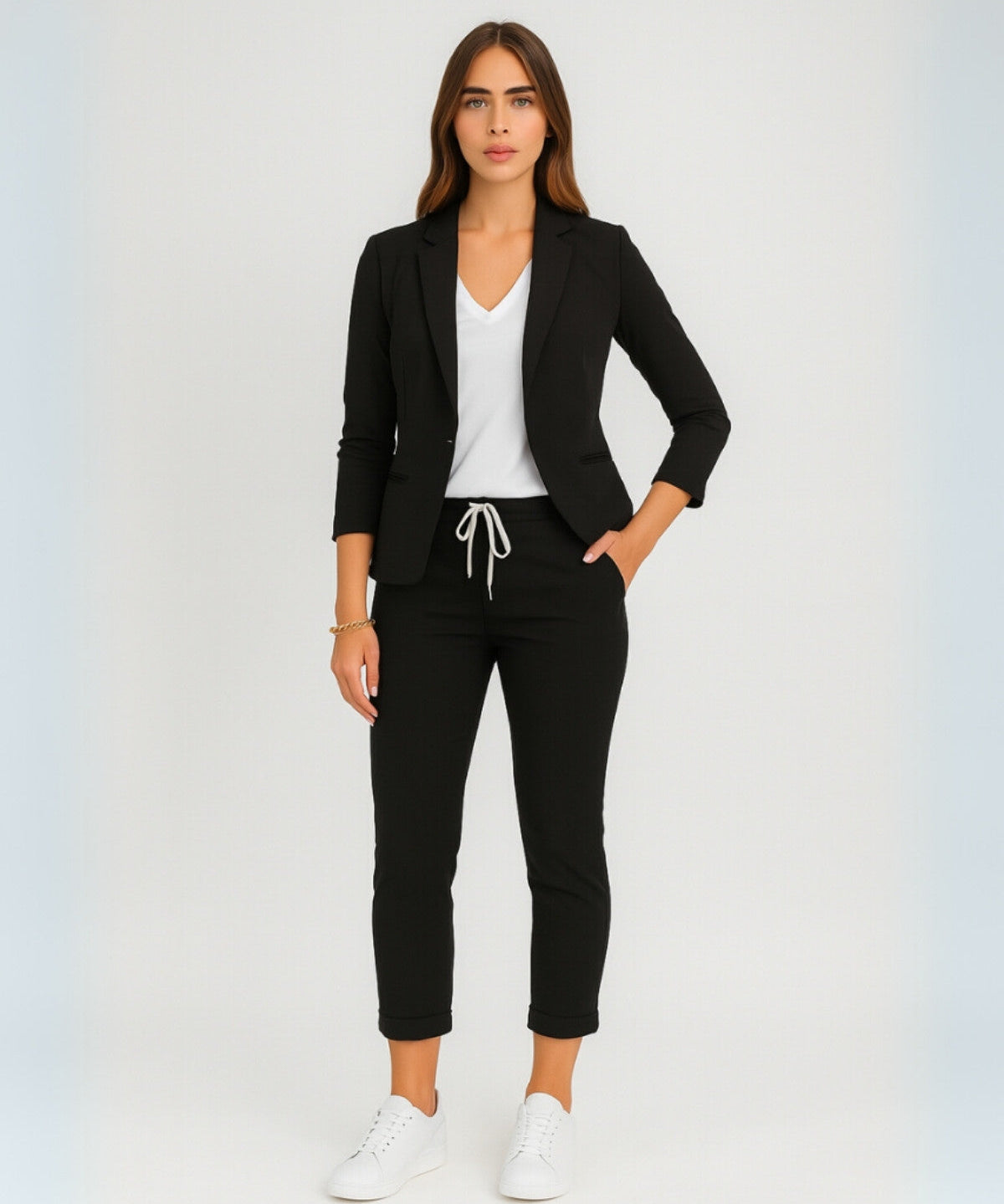 Blazer Set Dames van Stretchstof – Stijlvolle Tweedelige Outfit voor Elk Seizoen