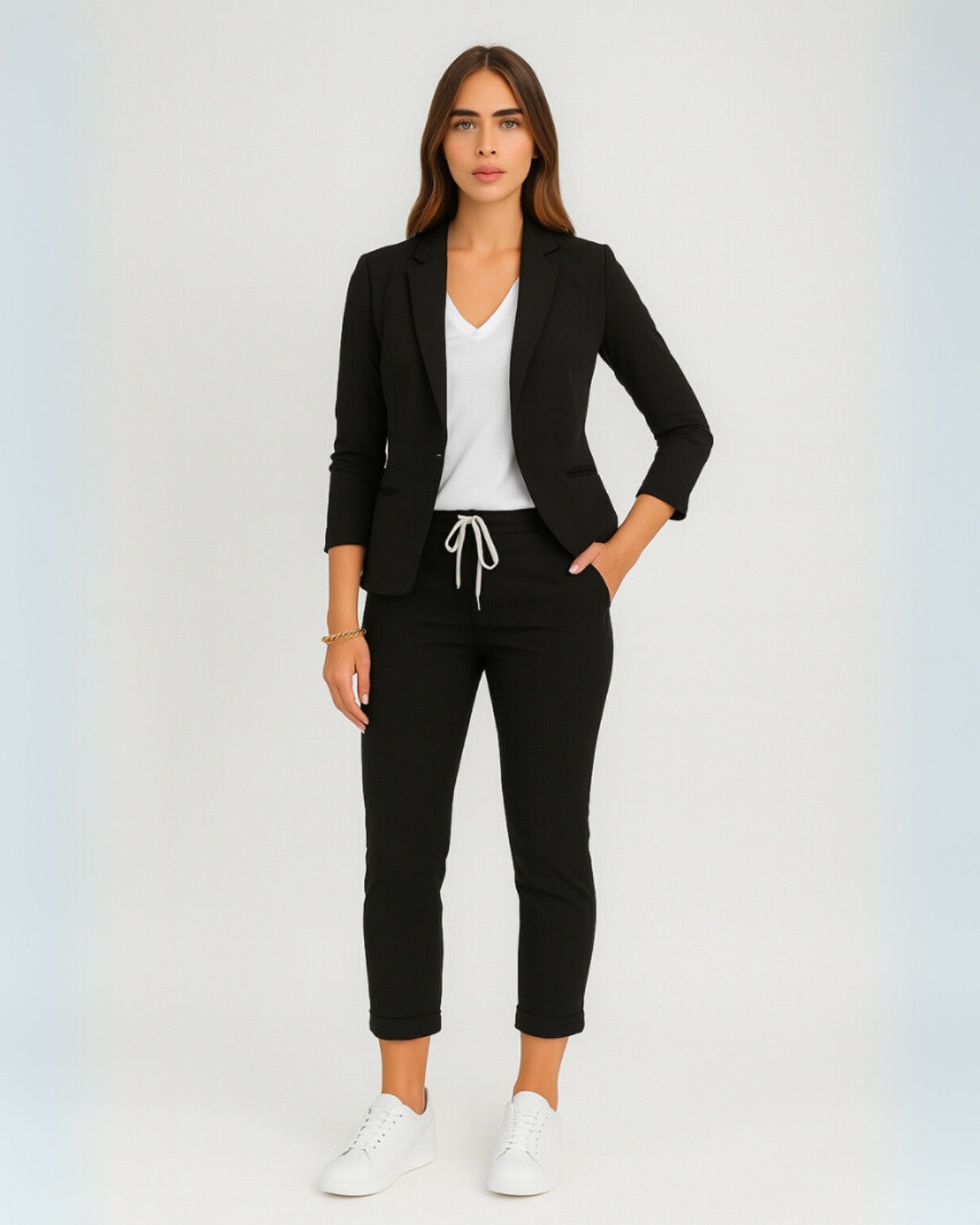 Blazer Set Dames van Stretchstof – Stijlvolle Tweedelige Outfit voor Elk Seizoen