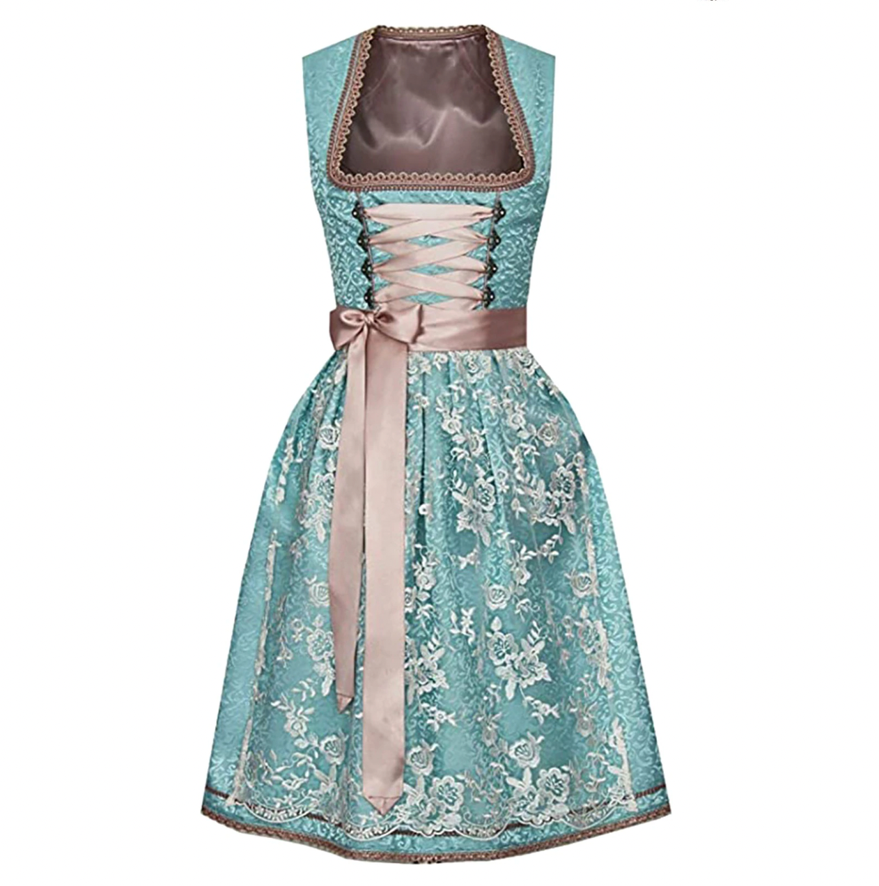 MIA Dames Dirndl – Traditioneel Oktoberfest Kostuum met Schort en Blouse