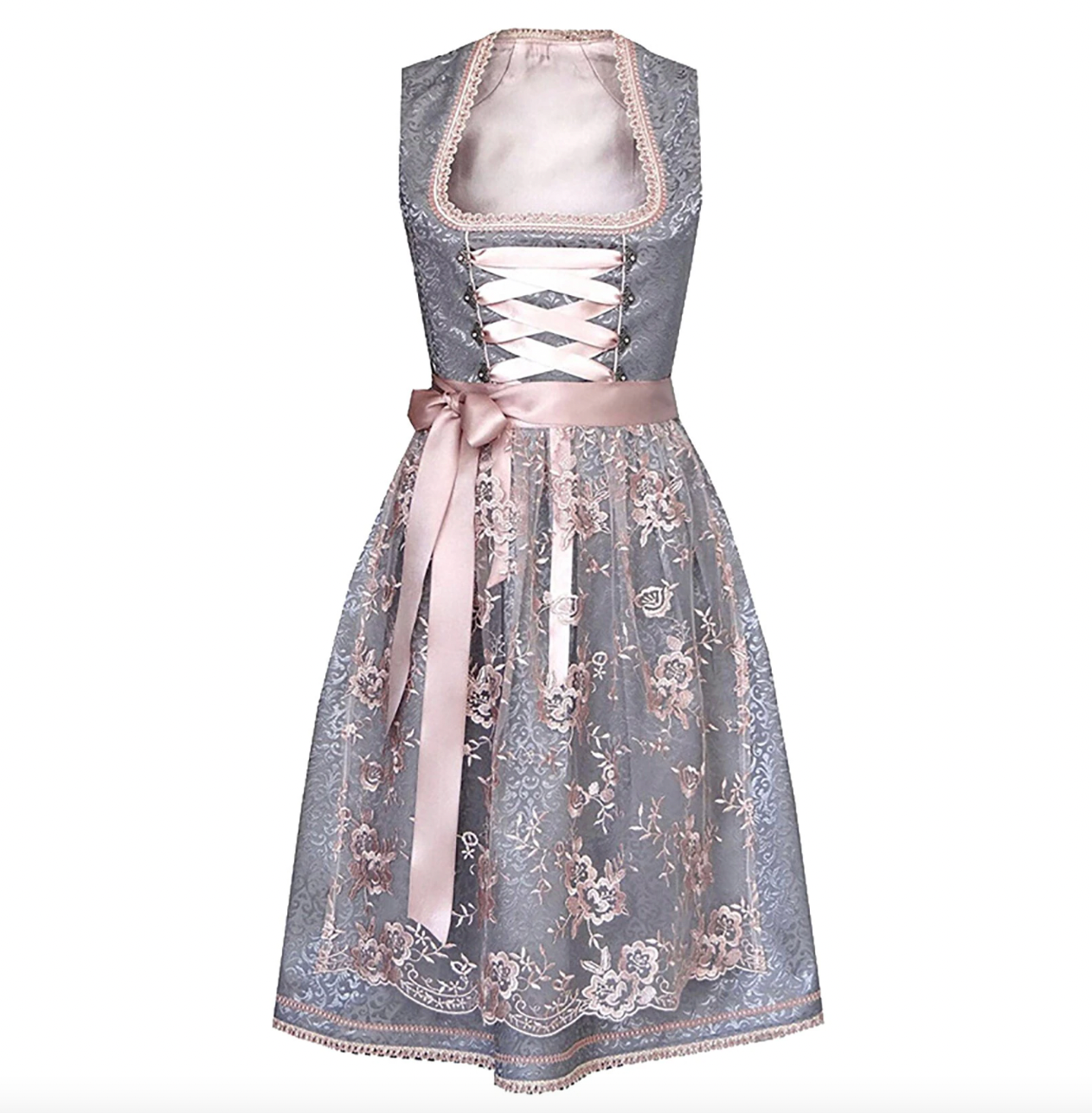 MIA Dames Dirndl – Traditioneel Oktoberfest Kostuum met Schort en Blouse