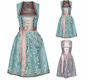 MIA Dames Dirndl – Traditioneel Oktoberfest Kostuum met Schort en Blouse