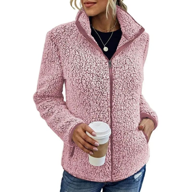 Olives | Luxe Fleece Jacket Dames – Warme & Stijlvolle Jas voor Herfst en Winter