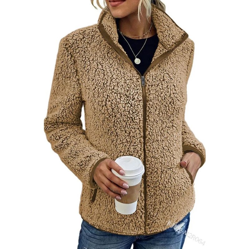 Olives | Luxe Fleece Jacket Dames – Warme & Stijlvolle Jas voor Herfst en Winter