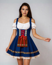 Korte Oktoberfest dirndl jurk dames – traditionele Beierse stijl & flatterende pasvorm