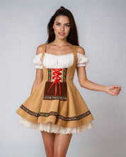 Korte Oktoberfest dirndl jurk dames – traditionele Beierse stijl & flatterende pasvorm