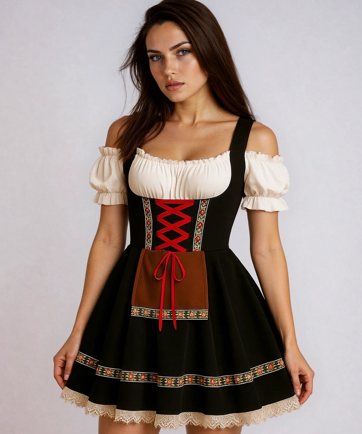 Korte Oktoberfest dirndl jurk dames – traditionele Beierse stijl & flatterende pasvorm