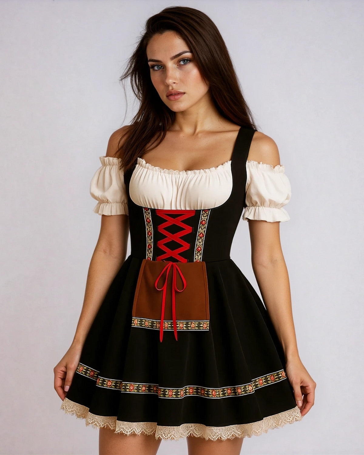 Korte Oktoberfest dirndl jurk dames – traditionele Beierse stijl & flatterende pasvorm