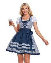Traditionele Oktoberfest Jurk Dames – Geplooide Rok & Knoopsluiting