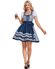 Traditionele Oktoberfest Jurk Dames – Geplooide Rok & Knoopsluiting