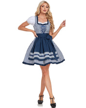 Traditionele Oktoberfest Jurk Dames – Geplooide Rok & Knoopsluiting
