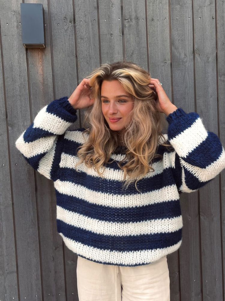 Oversized dames trui met ronde hals – comfortabele gebreide trui met lange mouwen