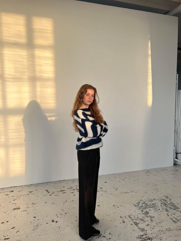 Oversized dames trui met ronde hals – comfortabele gebreide trui met lange mouwen