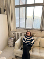 Oversized dames trui met ronde hals – comfortabele gebreide trui met lange mouwen