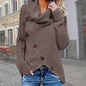 Hailey Turtleneck Damestrui – Moderne Oversized Coltrui met Asymmetrisch Design