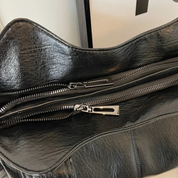 Vegan leren schoudertas dames – stijlvolle crossbody tas met rits en verstelbare band