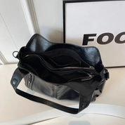 Vegan leren schoudertas dames – stijlvolle crossbody tas met rits en verstelbare band