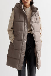 Serenity midilange bodywarmer dames met capuchon – stijlvol & comfortabel