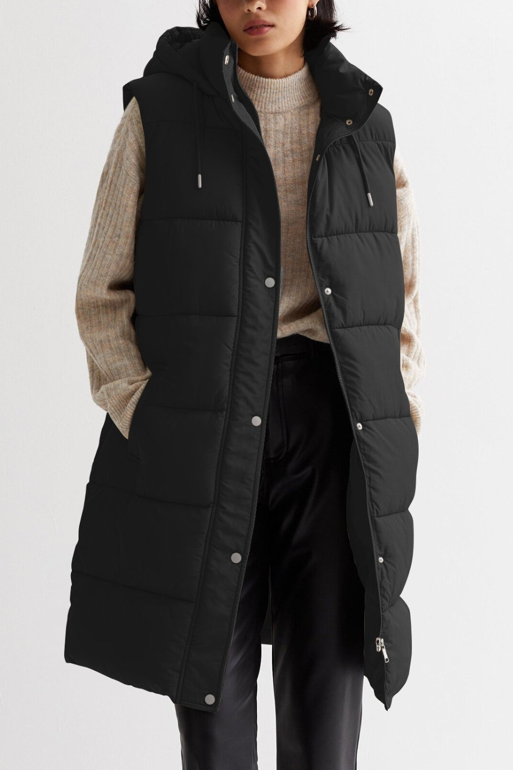 Serenity midilange bodywarmer dames met capuchon – stijlvol & comfortabel