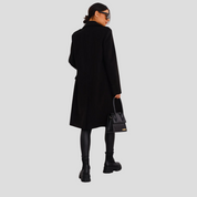 Dames dubbelrijige winterjas – elegante wolmix jas met klassieke revers