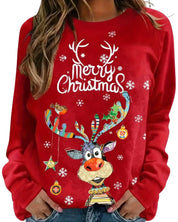 Quinty | Kersttrui voor Dames | Warme & Feestelijke Trui met Rendierprint