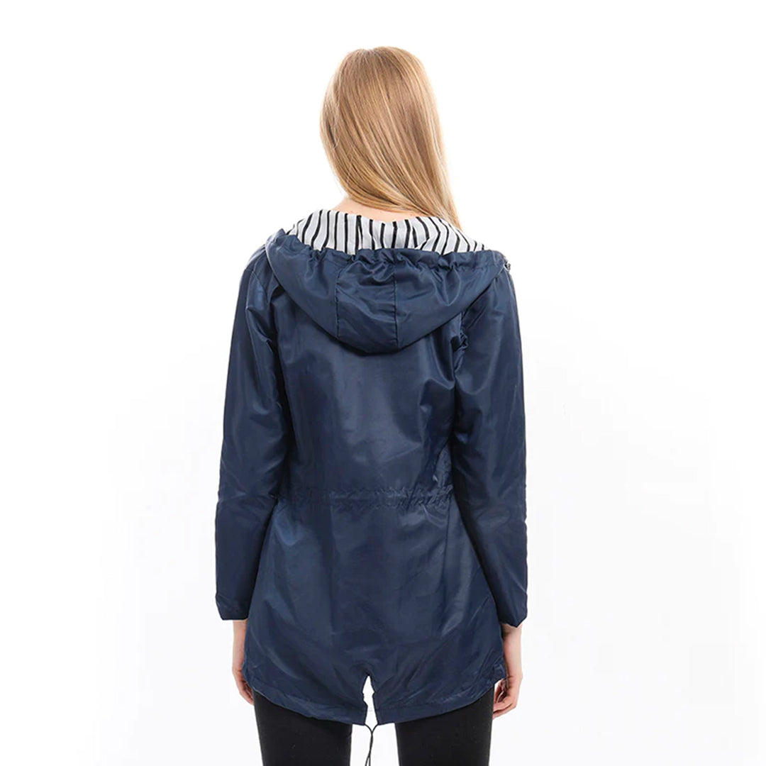 Lange dames regenjas – waterdichte parka met capuchon, stijlvol & ademend