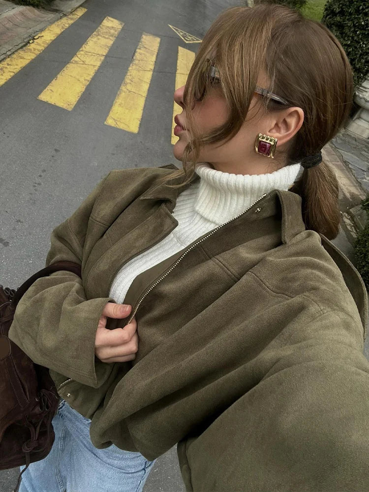 Vero – Dames Korte winterjas | Suede Look, Relaxed Fit