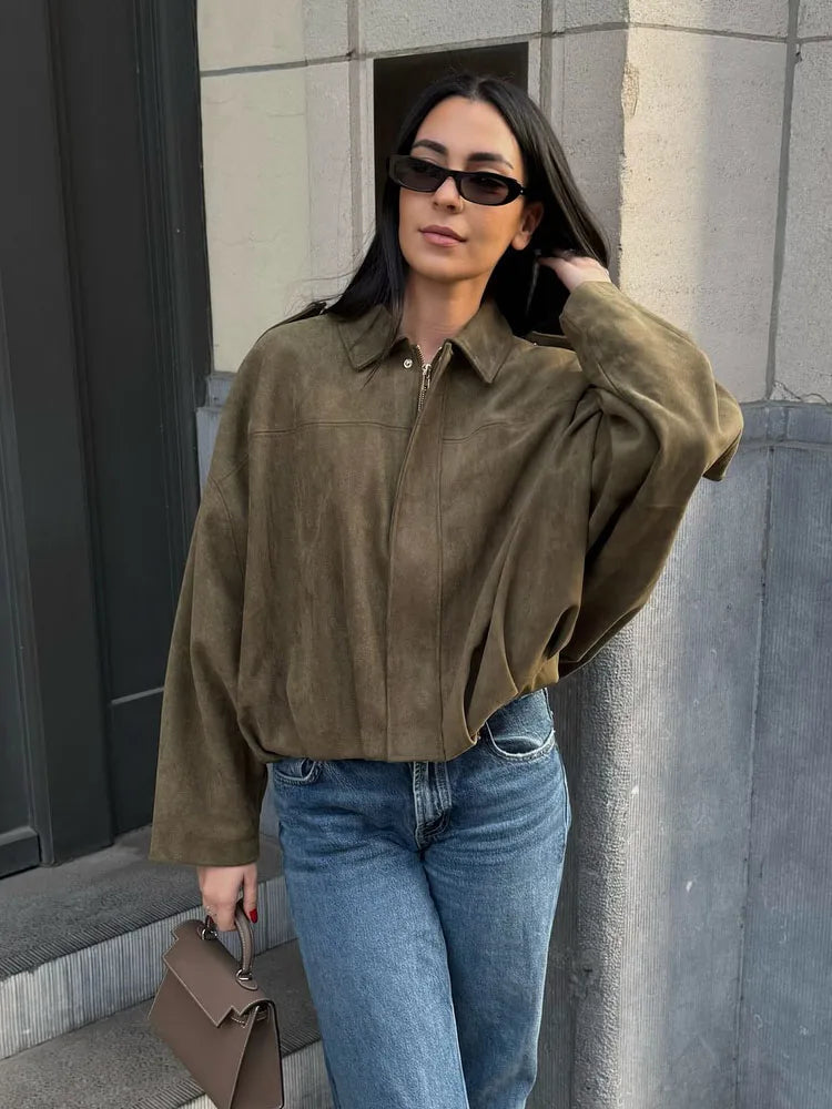 Vero – Dames Korte winterjas | Suede Look, Relaxed Fit