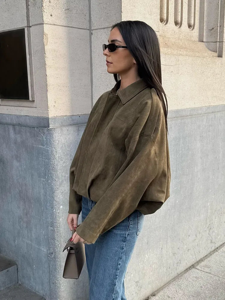 Vero – Dames Korte winterjas | Suede Look, Relaxed Fit