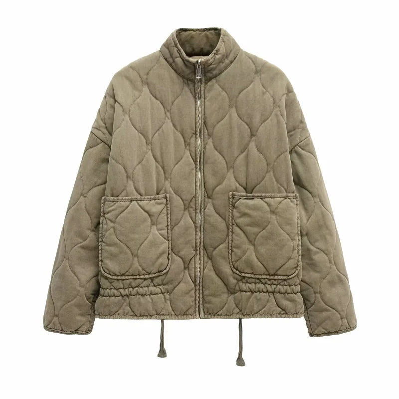 Vero – Dames Winterjas met Vintage Design en Hoge Kraag