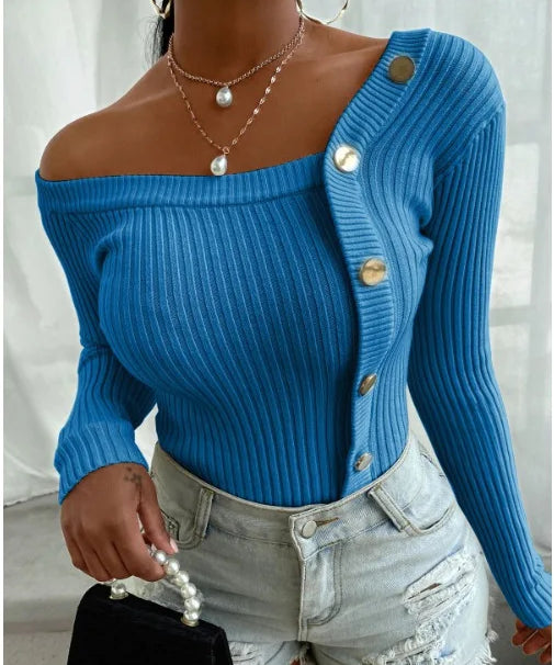 Strapless Gebreide Trui Dames – Stijlvolle Bandeau Sweater met Comfortabele Pasvorm