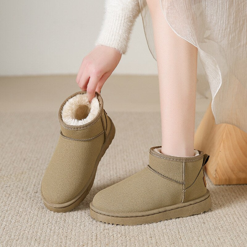 Warme dames uggs enkellaarsjes – gevoerde waterafstotende laarsjes