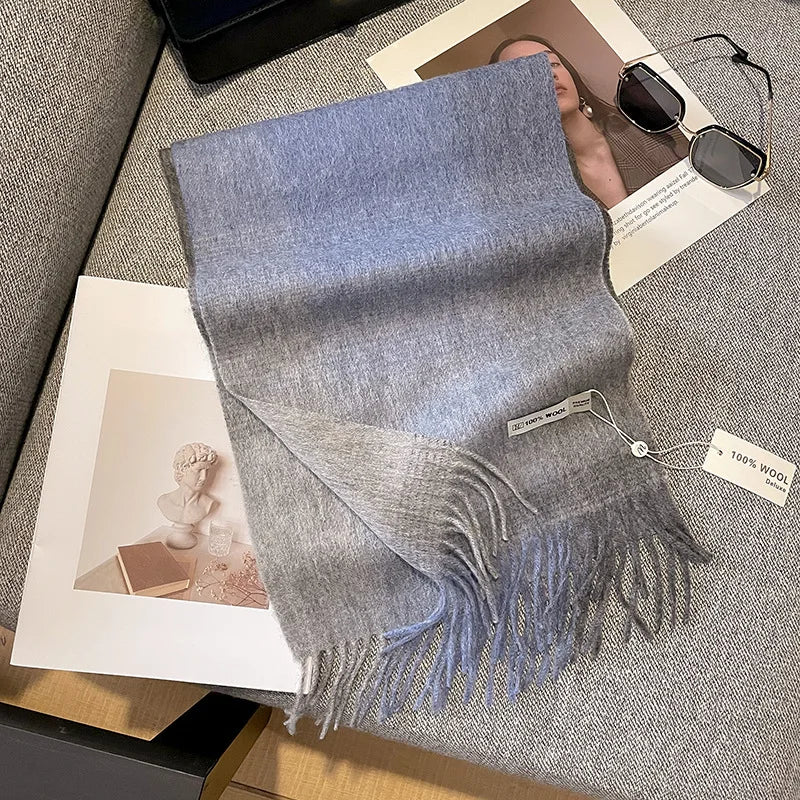 Luxe wollen sjaal dames – warme dambord wintersjaal van 100% wol