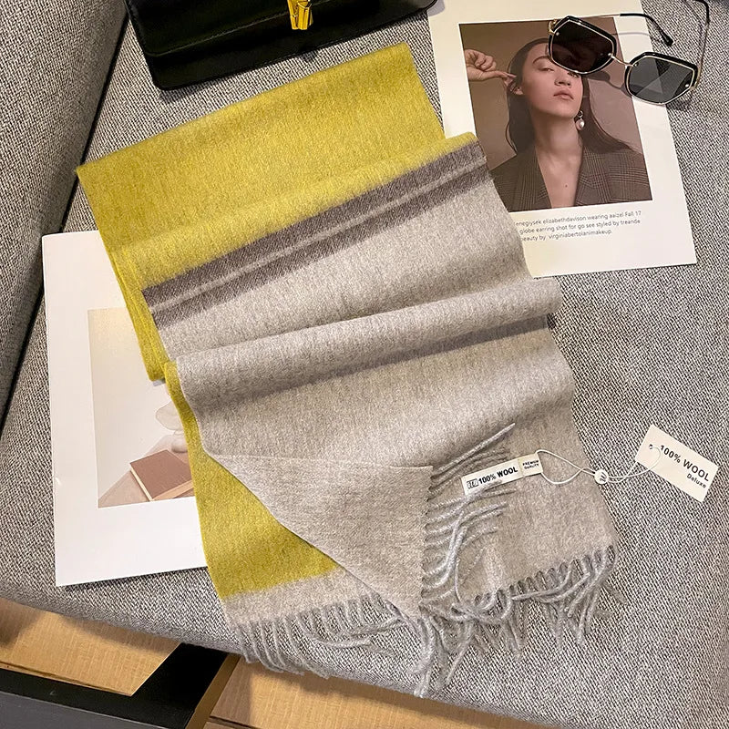 Luxe wollen sjaal dames – warme dambord wintersjaal van 100% wol