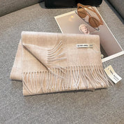 Luxe wollen sjaal dames – warme dambord wintersjaal van 100% wol