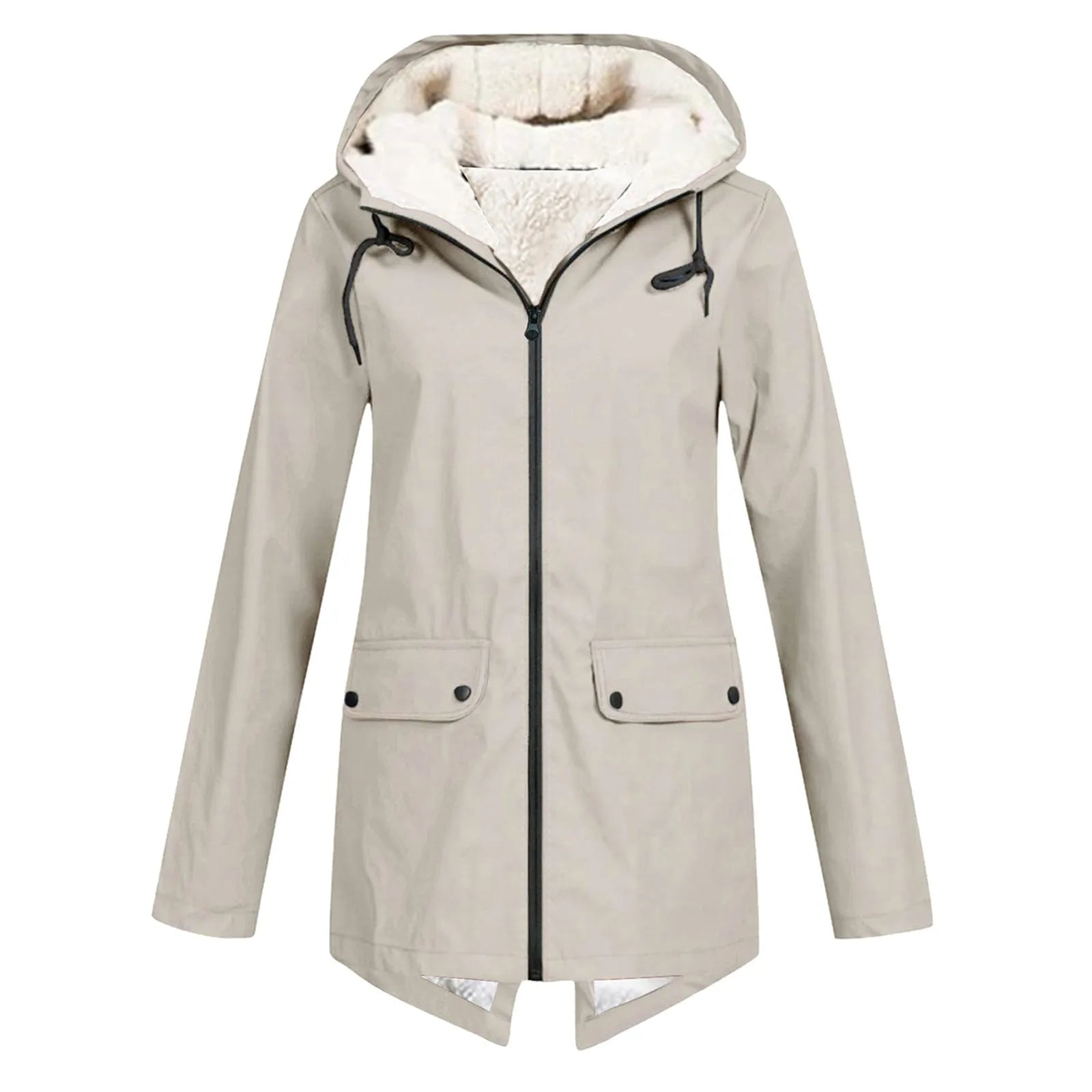 Waterdichte dames jas met capuchon – warme trenchcoat voor herfst en winter