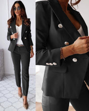 Stijlvolle Jas en Broek Set voor Dames – Elegante Co-ord Colbert & Pantalon