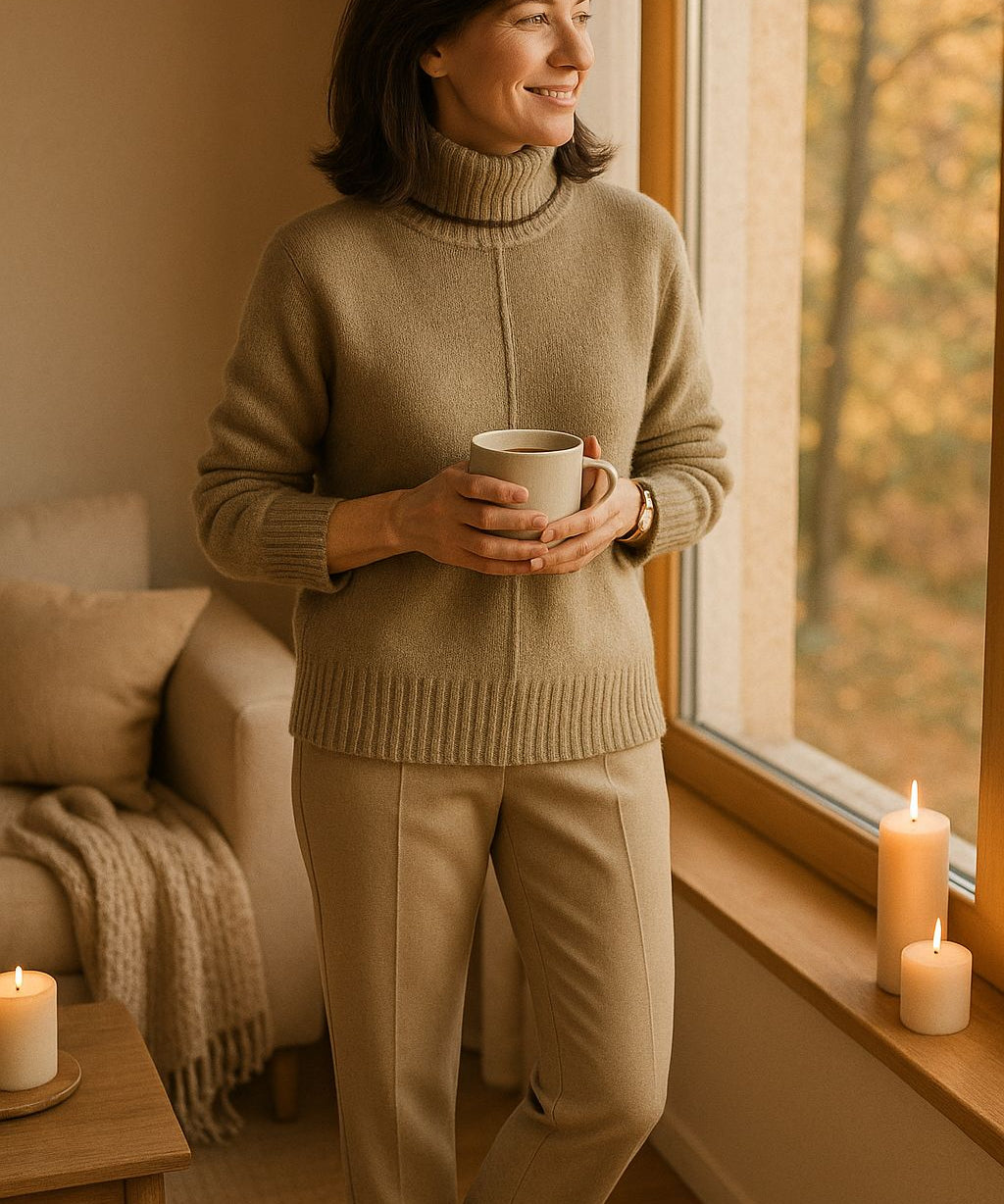 Liv Zachte Kasjmiermix Damestrui – Luxe Coltrui met Comfortabele Pasvorm