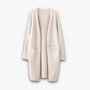 Lange dames cashmere cardigan – luxueus vest met open voorkant voor herfst en winter